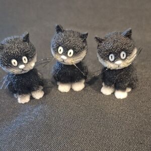 Dubout Set Of 3 Adorable Black and White Cat Figurines